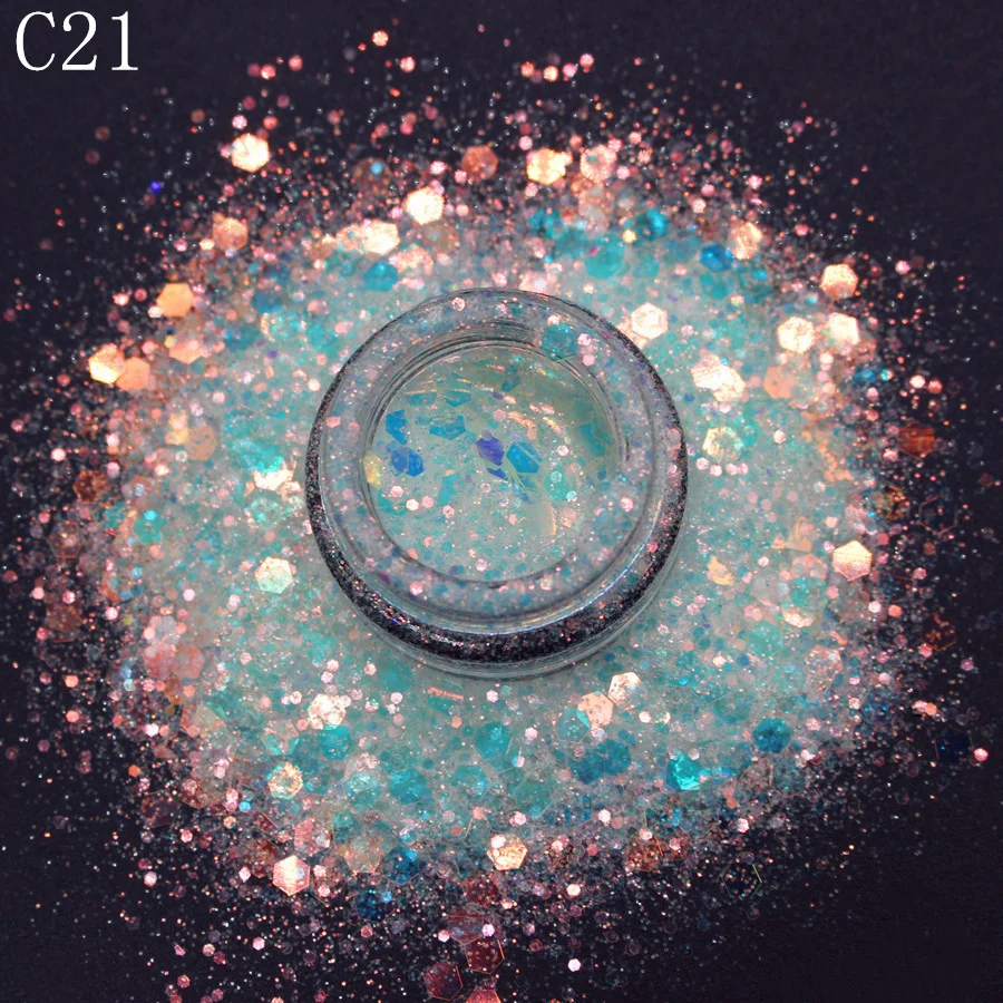 
Holographic Mermaid Glitter Eyeshadow Gel Body Eyes Face Cosmetic Liquid Glitter Pigments Makeup Cream Festival Gems 
