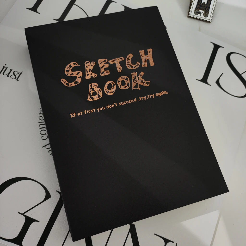 Exposed Bound Sketchbook with acid free Drawing Paper Open flat