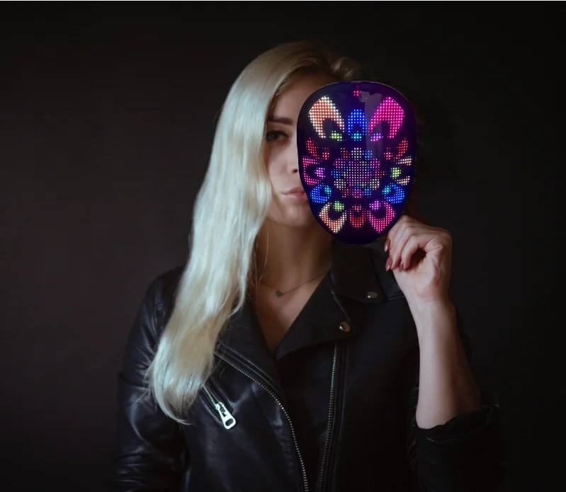 Электрическая светодиодная маска для Хэллоуина смены лица светодиодный дисплей маски