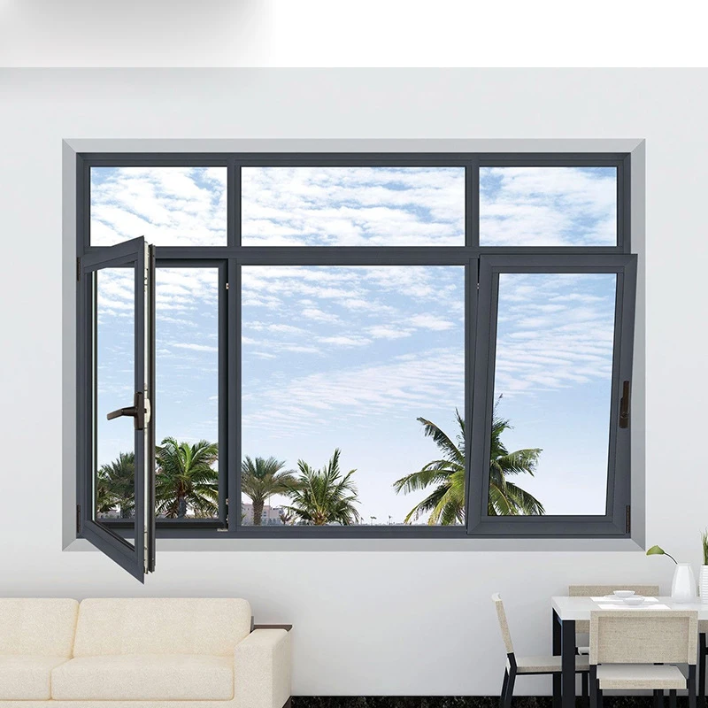 Minglei Window High Quality  Windows Tempered Glass Window Tilt and Turn Aluminium Windows
