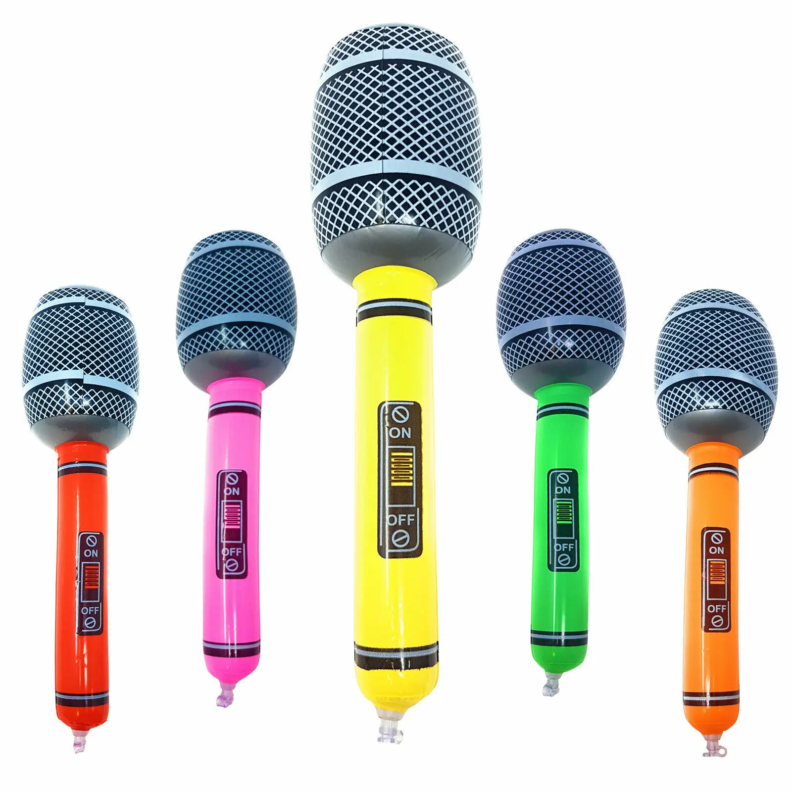 New Inflatable Microphone Blow Up Fancy Dress Party Disco Musical Halloween Accessory Prop