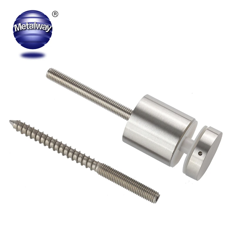 Glass Balustrade Stainless Steel Railing Design Black D 38 mm Adjustable Glass Standoff for 16 mm glass railing staircase