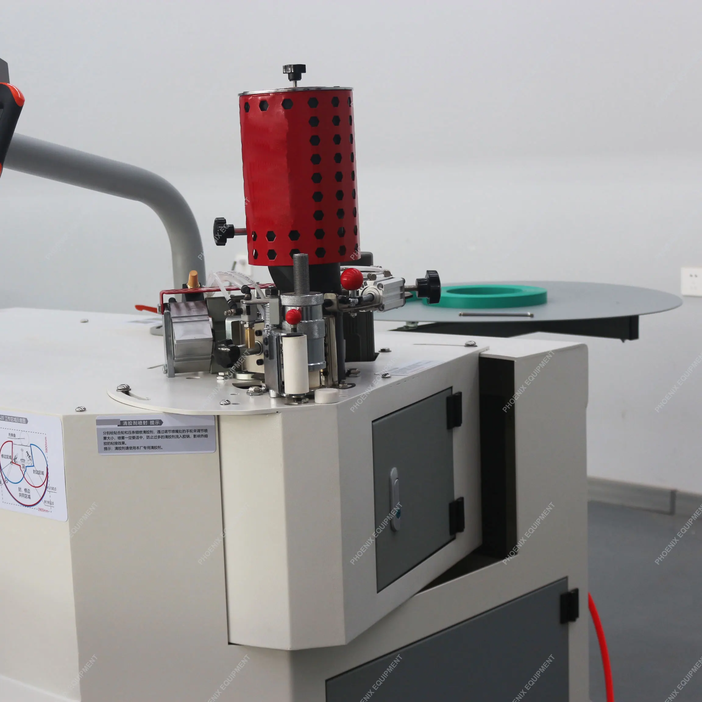 Woodworking full-automatic folding arm edge bonder curved edge banding machine