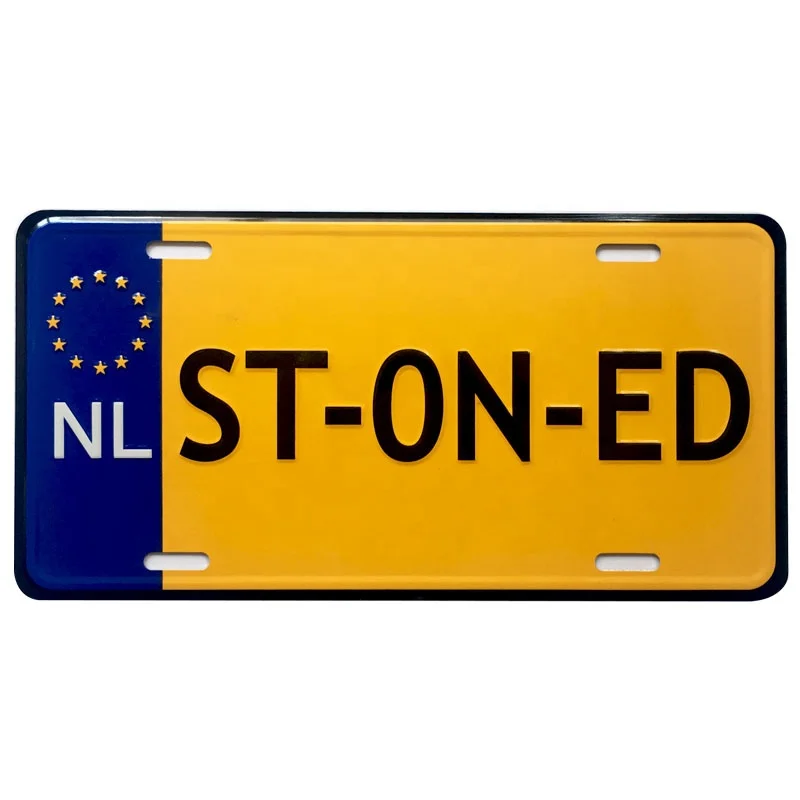 Custom Embossed Sublimation Metal Car Aluminum License Plate For Decoration