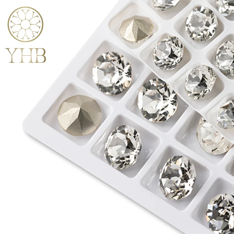 Crystal Beads Crystal Diamond Stone Wholesale Round Glass K9 Large Rhinestone Heart Shape DIY Hot Fix Rhinestones Acceptable