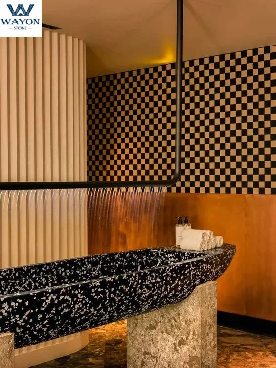 Terrazzo Table Grey cement terrazzo stone for flooring decoration furniture designs