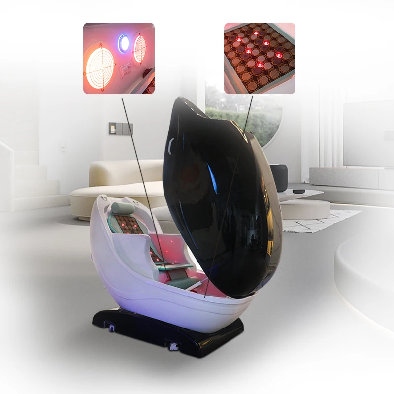 Btws efficient heat retention 14pcs Red lights Acrylic sitting capsule ozone sauna capsule