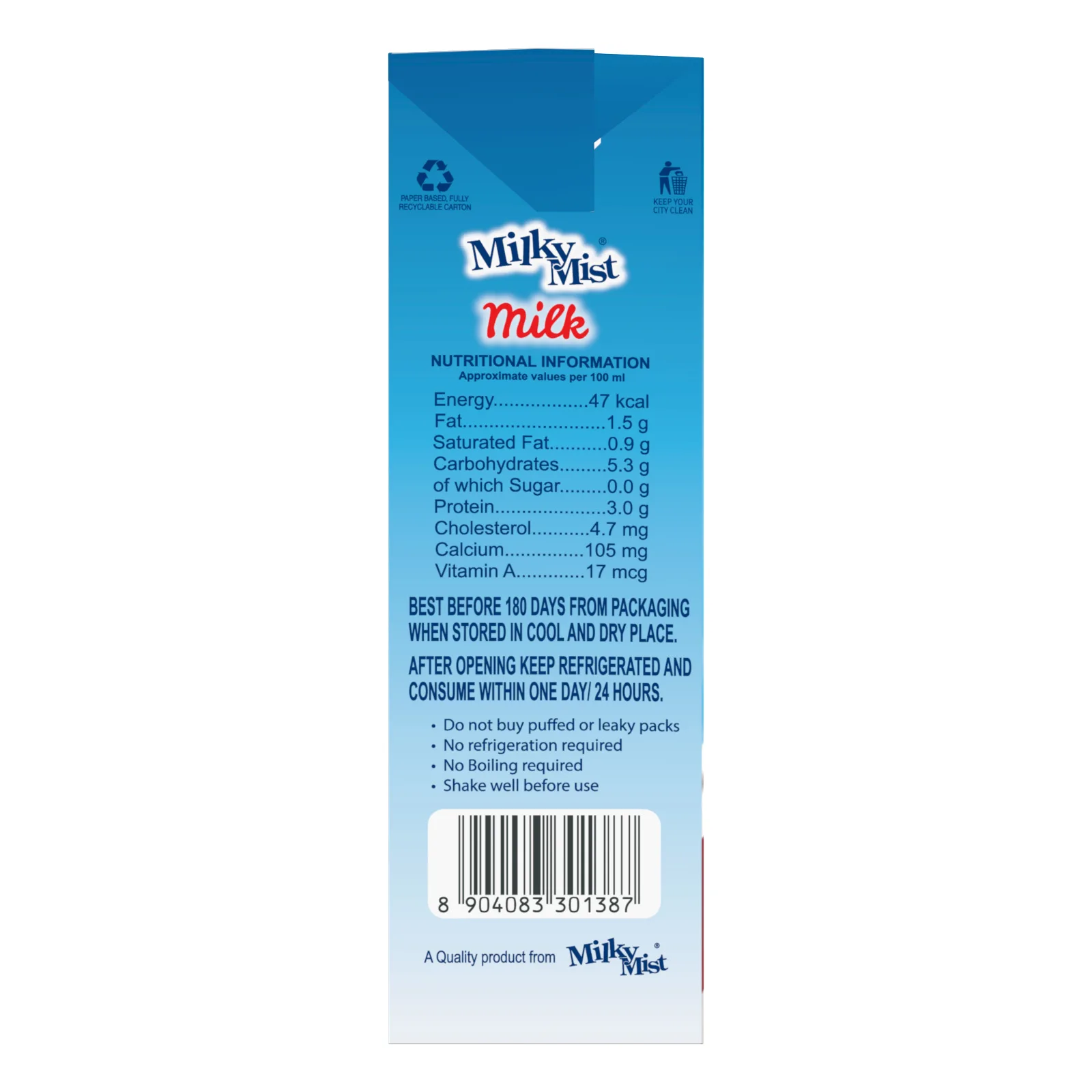 UHT DOUBLE TONED MILK 500 ML