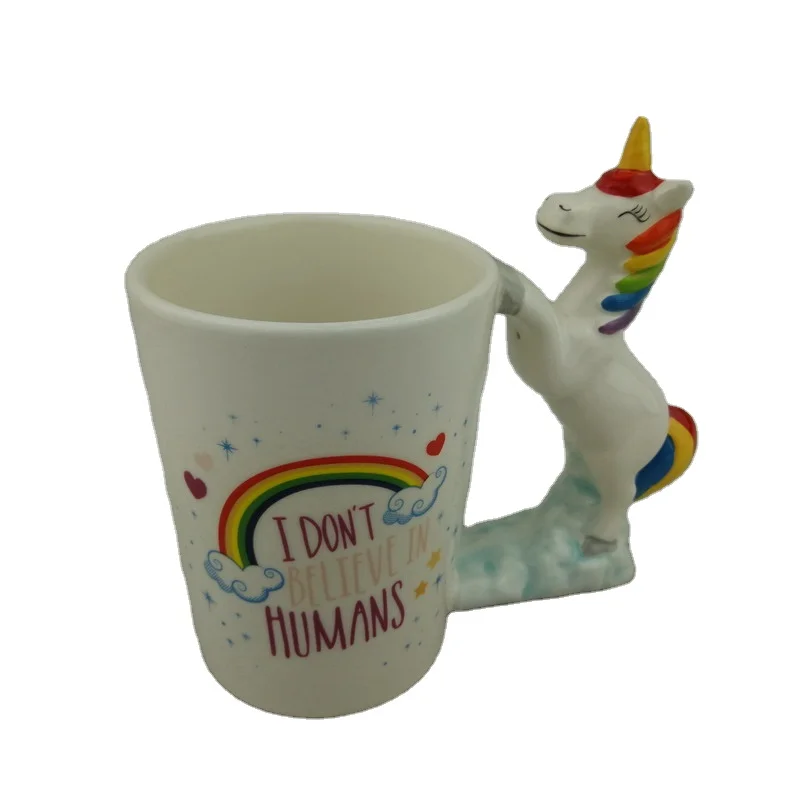 Haute Couture Beautiful Handmade 3D Unicorn Shape Ceramic Coffee Cup