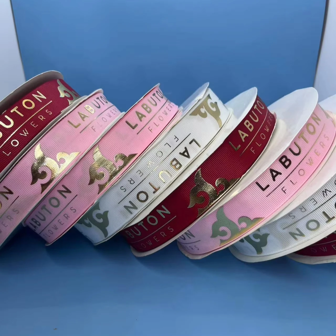 Character Grosgrain Ribbon 1 Inch Hot 3D Waterproof Gold Logo Custom Design Grosgrain Ribbon Happy Christmas