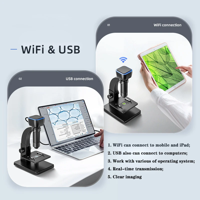 315-W Wireless WiFi Digital Microscope HD Camera 2000X 1080P Magnification Optical Lens