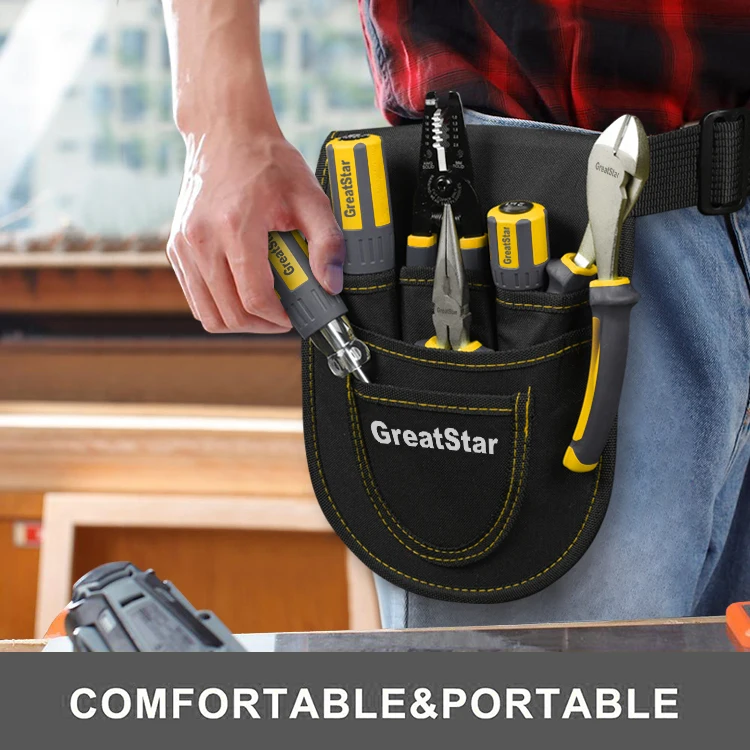 Greatstar Customized 7PC Tool Set with Pouch Wire Stripper Long Nose Pliers Screwdriver Tool kit Set Electrician Tool Set