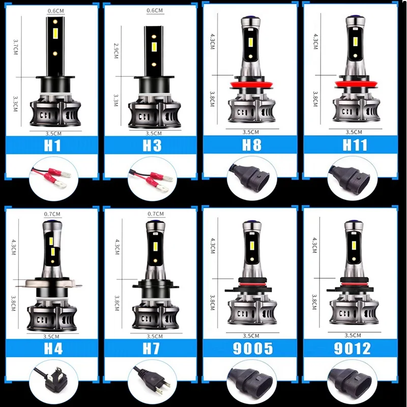 High Low Beam 6000K 8000K Drl 12V Plug and Play Car H1 H11 H4 H7 Devil Eye Led Headlights with Canbus