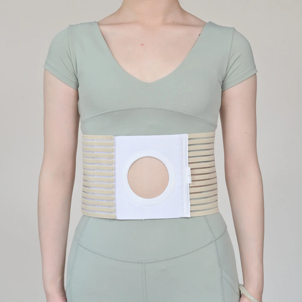 Factory Price Medical Breathable and Flexible Ostomy Hernia Belt Ostomy Wrap Stomach Waist Belt for Colostomy patients