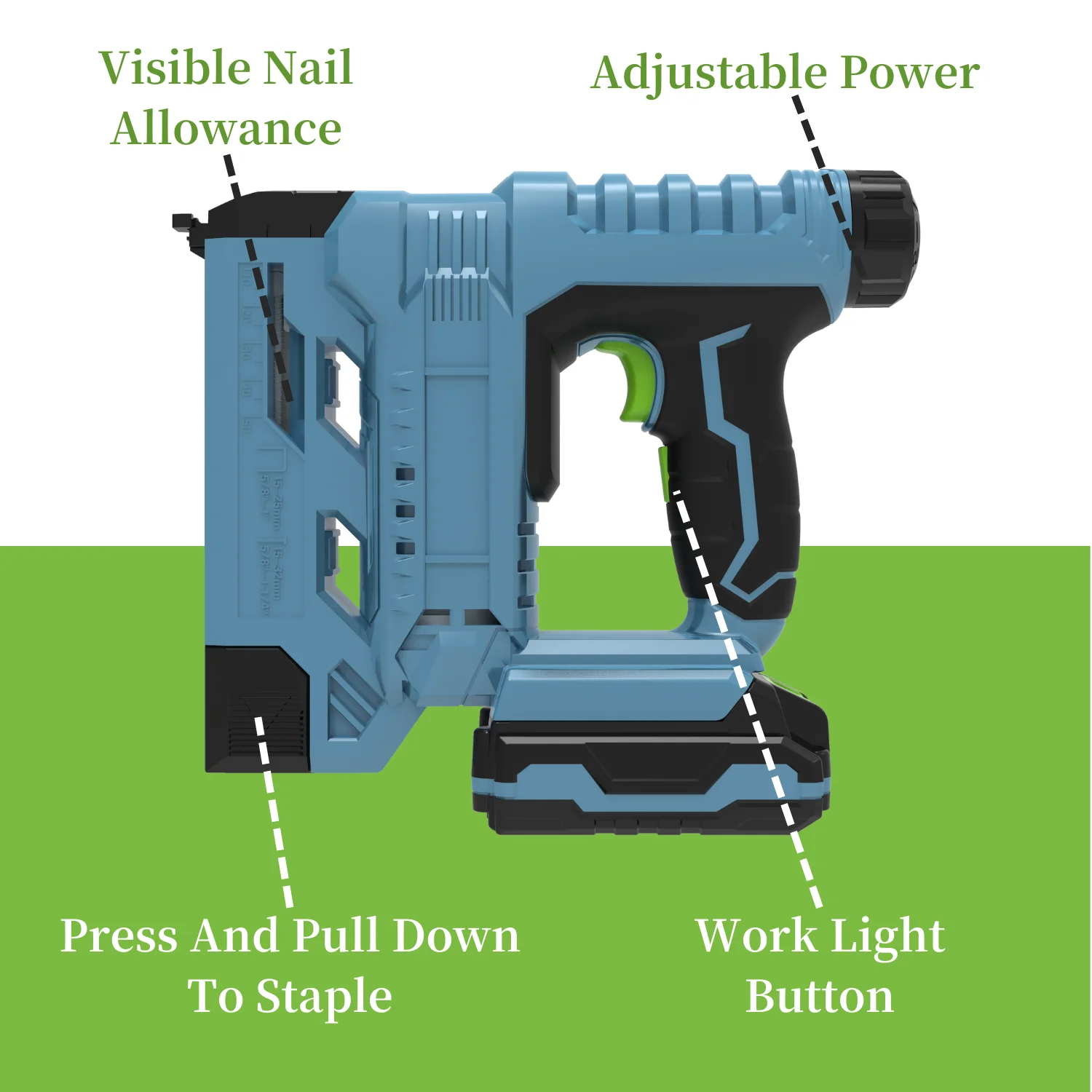 Professional Electric Wireless Stapler Popular Rechargeable Stapler Furniture Battery Color Box DIY OEM 20V Brad Nail Gun