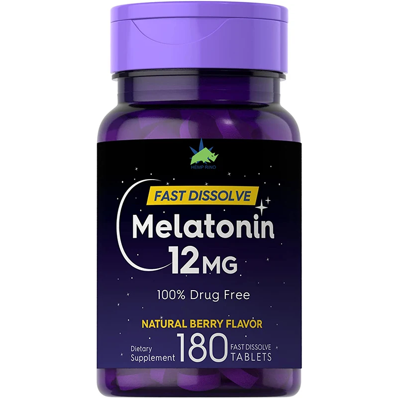 Hot Sale Sleep Supplement Sleep Aid Melatonin 12 mg Tablets for Adults Strengthen Immune System Insomnia Sleep Aid