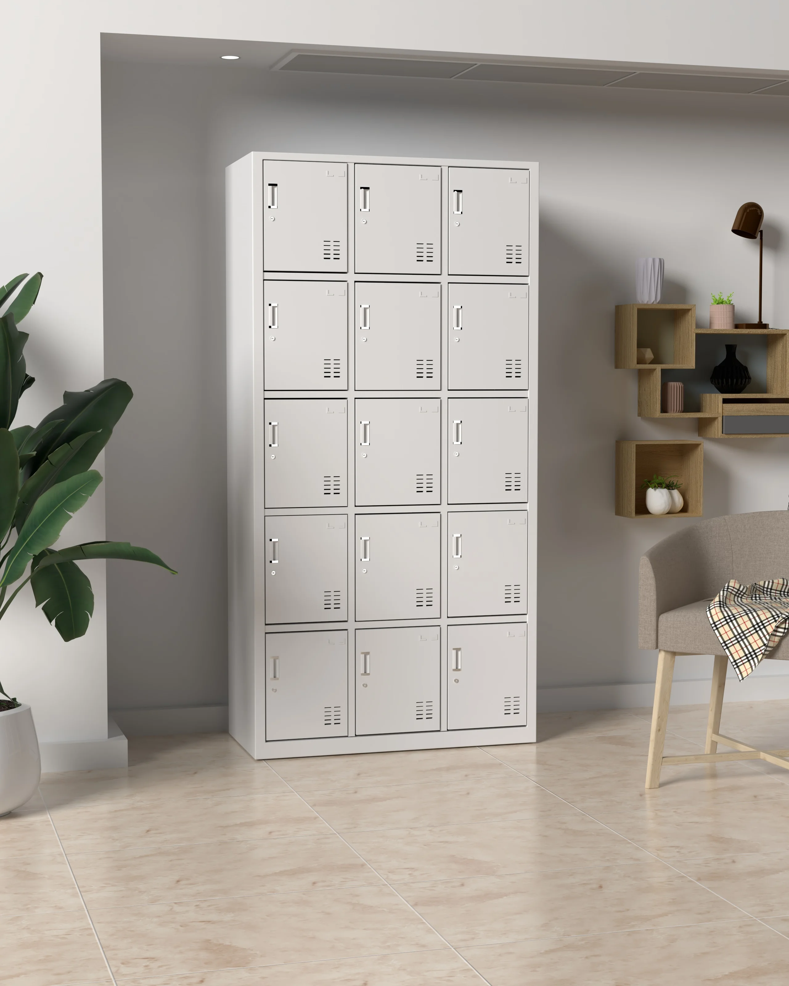 15 doors bookcase bookshelf filing cabinets metal  with lock knobs and handles tool storage cabinet