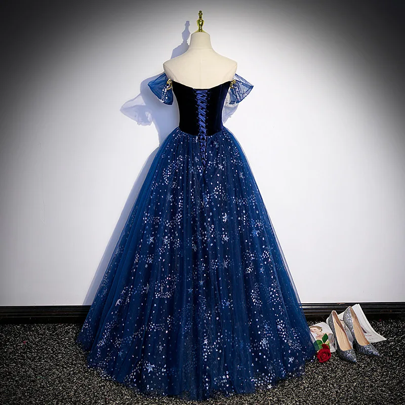 W-S1131A Quinceanera Dresses Long Formal Vestidos Prom Dress Blue Evening Dresses Gowns for Women Party
