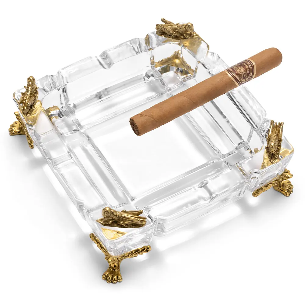 Cigarettes Cigar Ashtray Unique Design Simple Luxury Large Diameter Crystal Glass Ashtrays