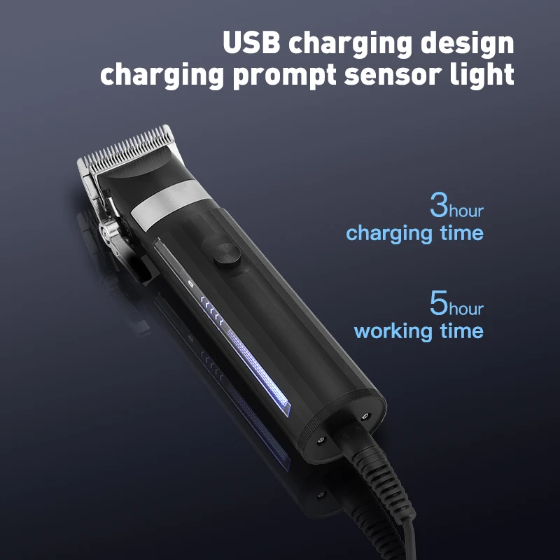 LM-2030 RESUXI Professional Portable Electric Barber Grooming Kit Men 2 1 Hair Clippers Beard Ear Nose Trimmer USB Customized