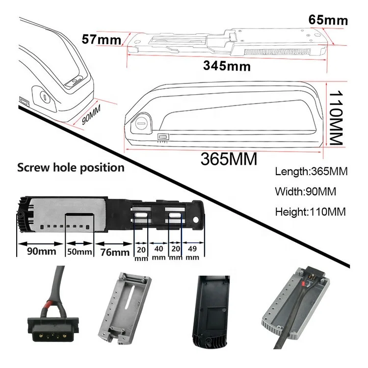 
Rechargeable 18650 Li ion Batteries 36V 48V 52V Hailong Max Ebike Battery Packs for 8FUN BBSHD 1000W Motor Kit 