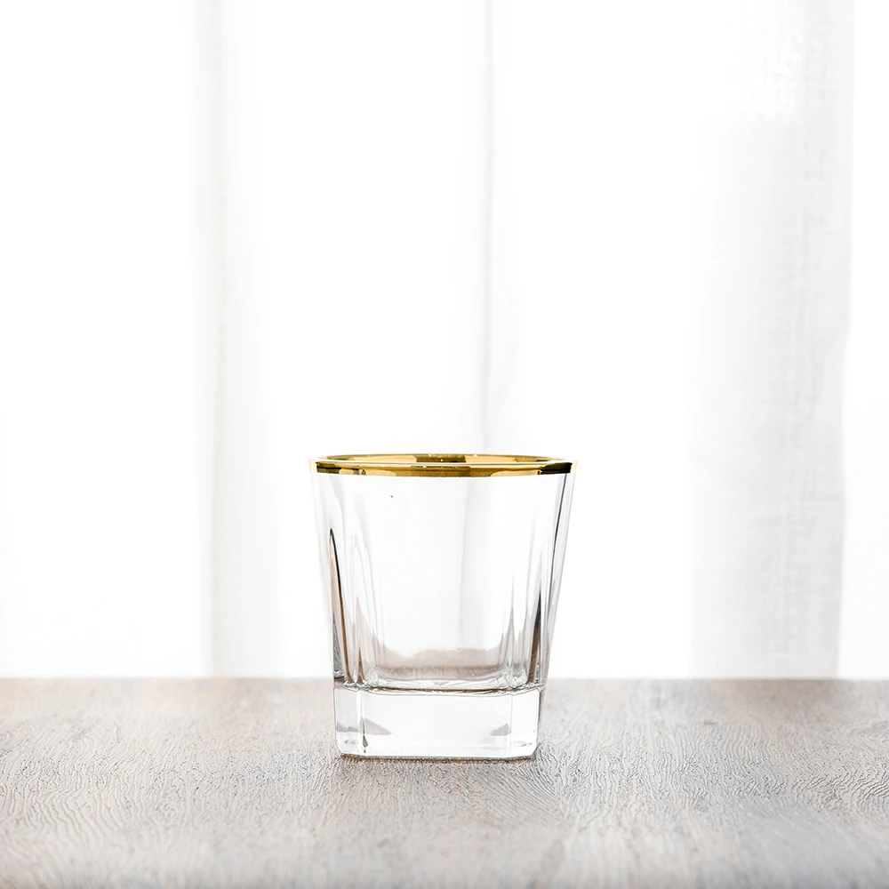 High End Creative Decanter Crystal Glass Wine Cup Set Plating gold Accept Logo Custom