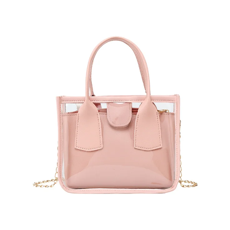 Korean Version Jelly Transparent PU Leather Handbag Wholesale 2021 Summer and Autumn New Product Trendy Single Shoulder Bag