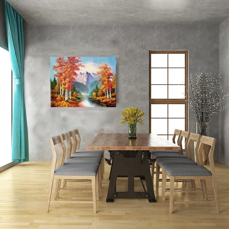 3D lenticular painting customized wall pictures PET 40*30 cm 5D 3D lenticular maple craft poster painting for  home decoration