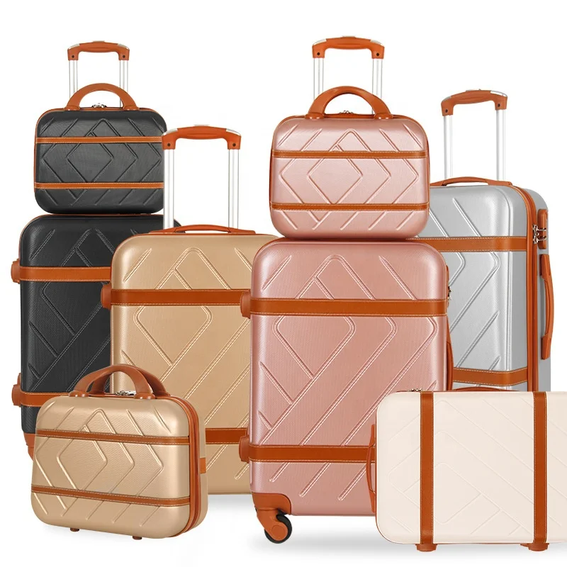 most popular cheap abs luggage set 5 pcs travel trolley china luggage factory