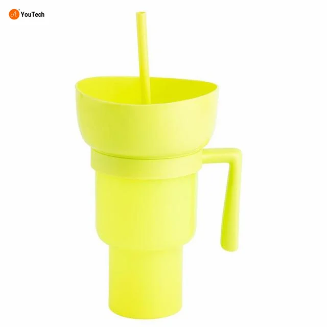 2 In 1 Multifunction Color Changing Snack Drink Cup With Straw