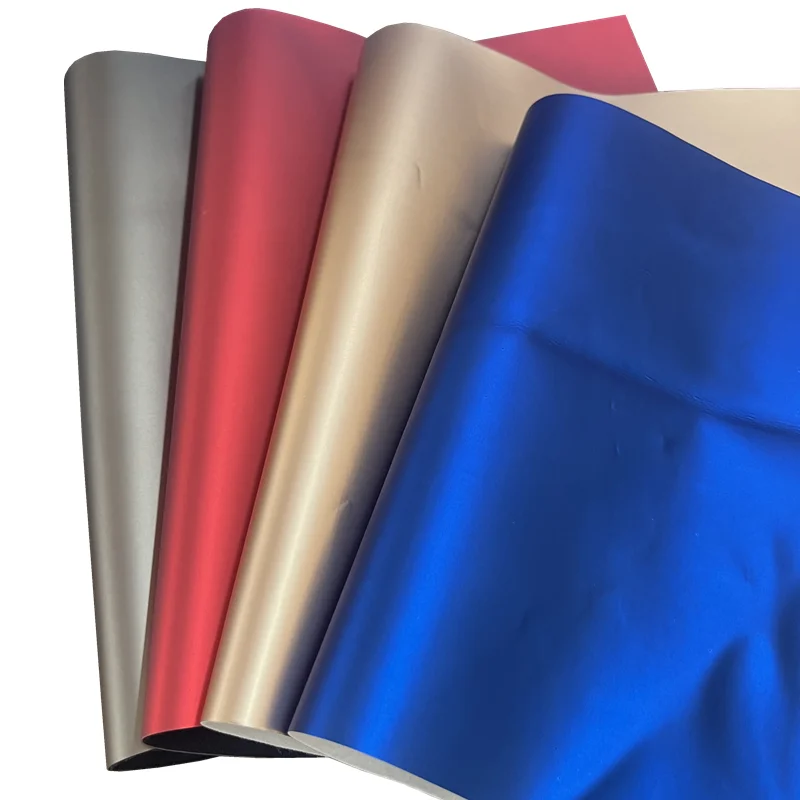 Smooth Surface Matte Foil Metallic Synthetic TPU Faux Leather For Handbag Garment DIY Accessories