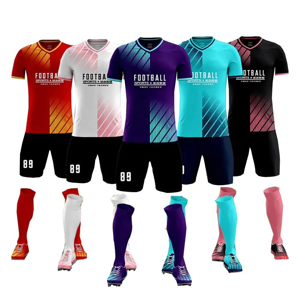 Wholesale OEM Design football clothes football set Football Uniform wear uniform Custom soccer kit Sublimation Soccer jersey