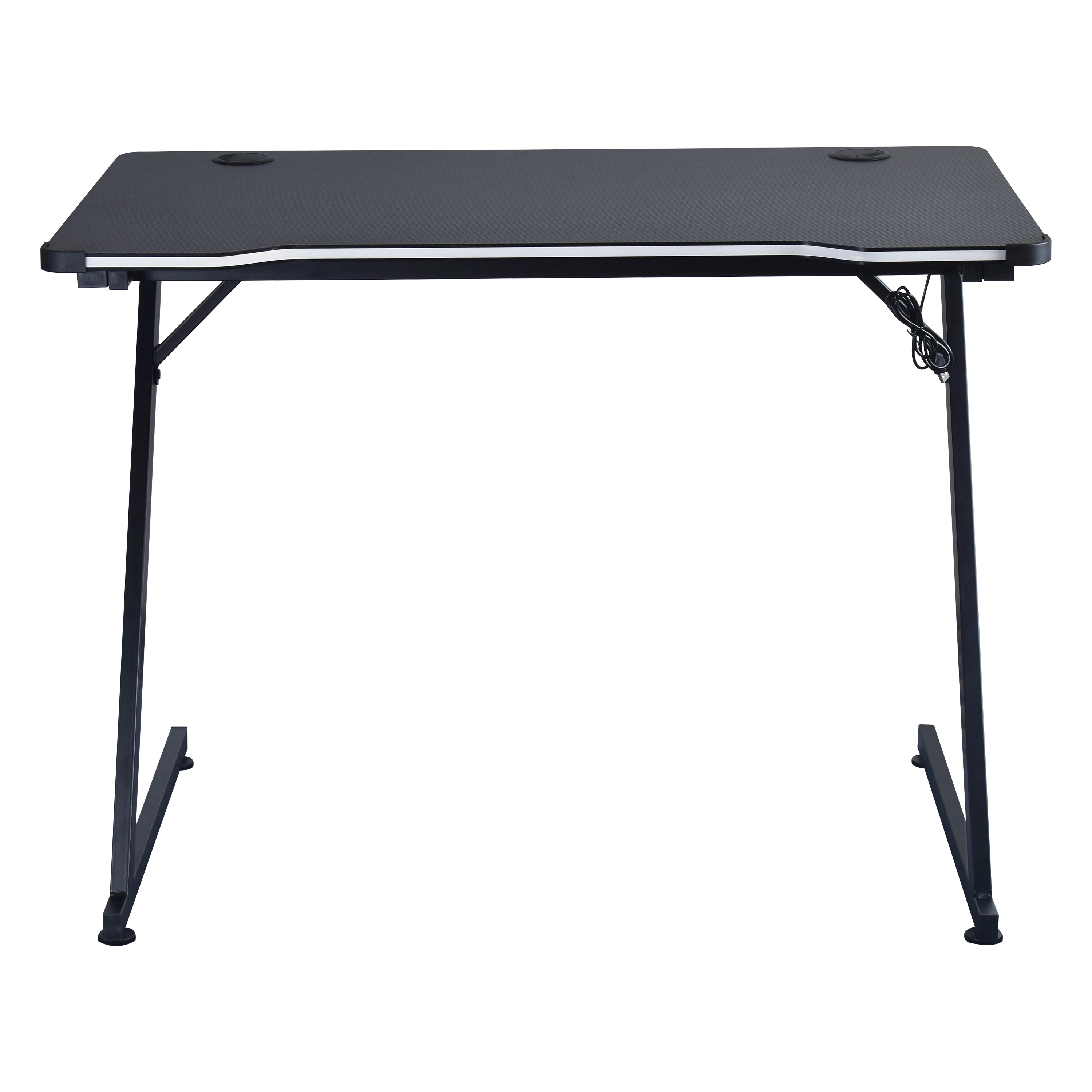 High Quality Z Shape RGB Gaming Table Mesa Gamer Racing Style Computer Gaming Desk With Cup Holder for PC