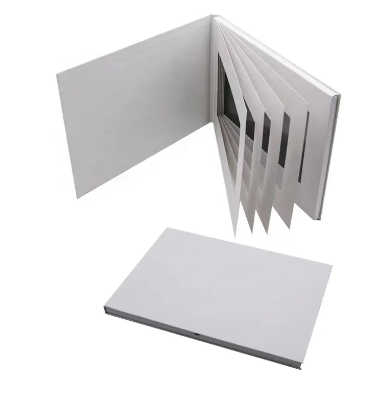 Blank video invitation card brochure 7 inch screen playing no customization