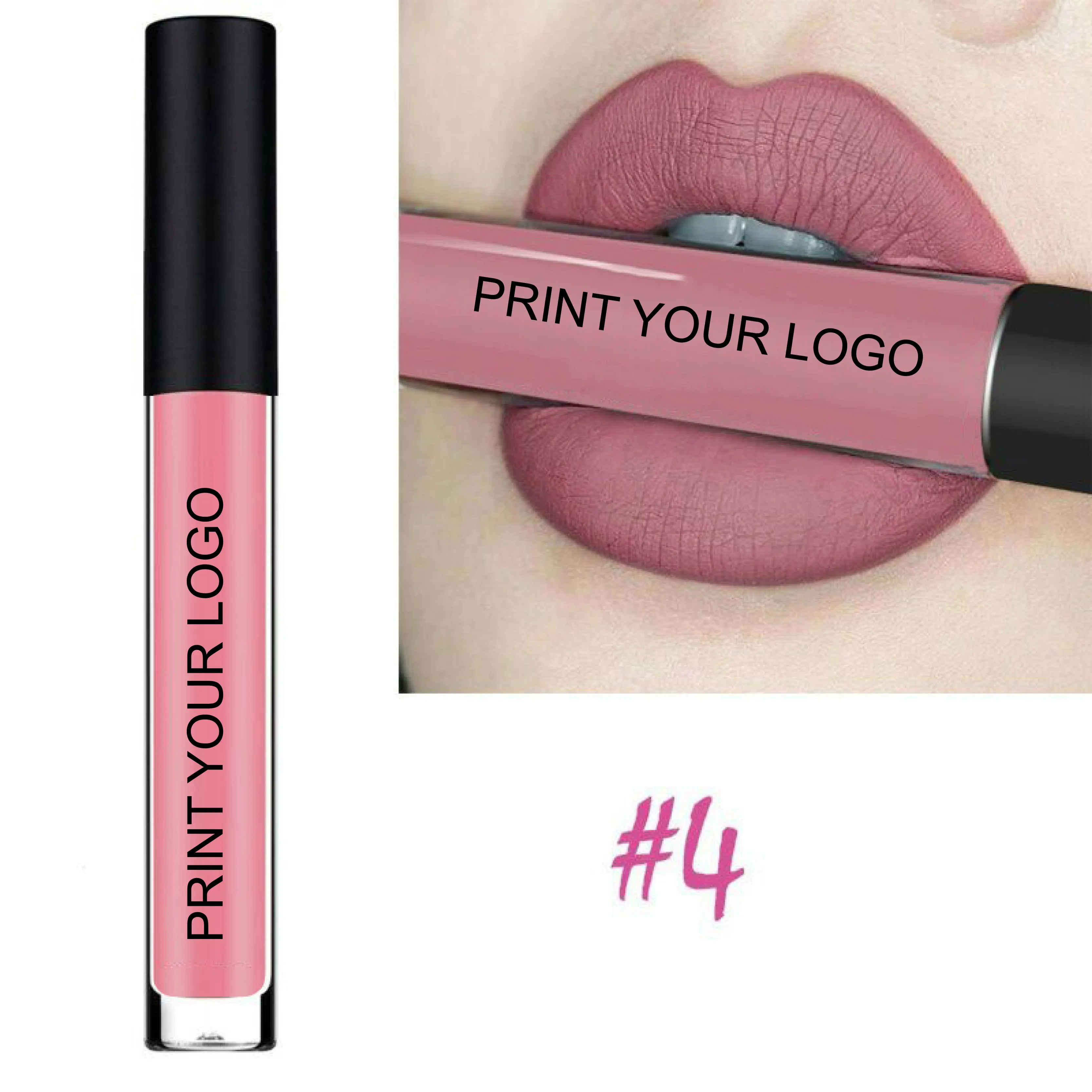 No Logo Long Lasting Matte Makeup Private Label Maquillaje Lip Tint Own Brand Liquid Creamy Lipstick
