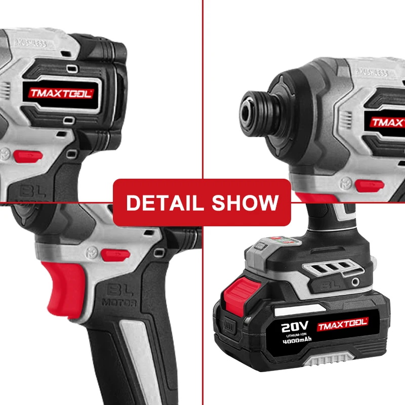 Home Grade 21V Cordless Brushless 230 Torque Impact Drive Drill Electric Rechargeable Handheld Screwdriver