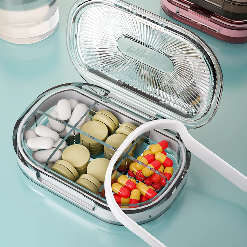 Airtight Pill Organizer Box Large Pill Dispenser Home Travel Essentials Holder Portable Vitamin Sorter Daily Medicine Container