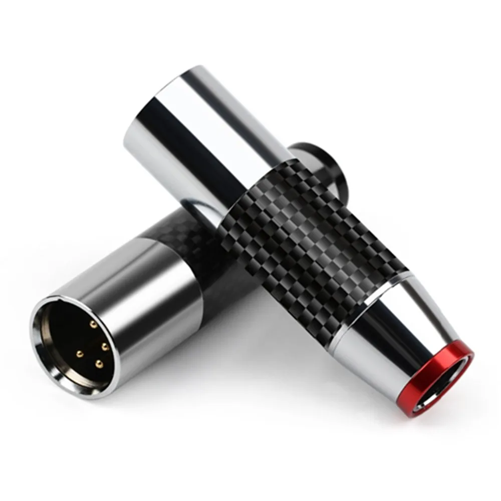 Акустический разъем XLR, штекер, 4-контактный Разъем Cannon из углеродного волокна, Переходник XLR для микрофона, микшера, усилителя, балансировочный адаптер