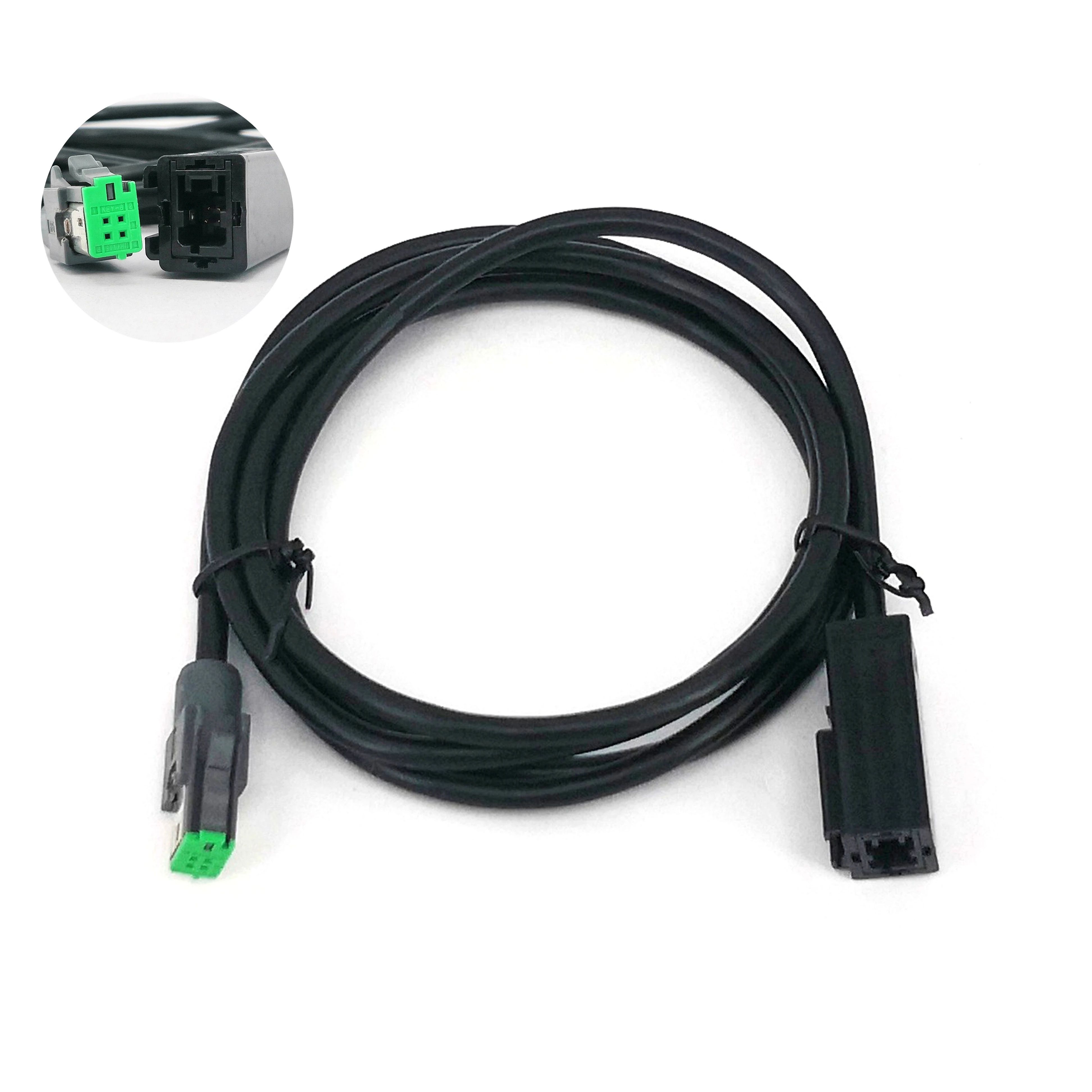 Hot Sale RF cable assembly 4pin mini fakra connector HSVL green male to black female auto wire harness