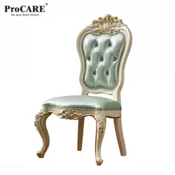 Italian French Modern Luxury Heavy Leather Cushion Upholstered Dining Room Restaurant Hotel Kitchen Solid Wood Dining Chair