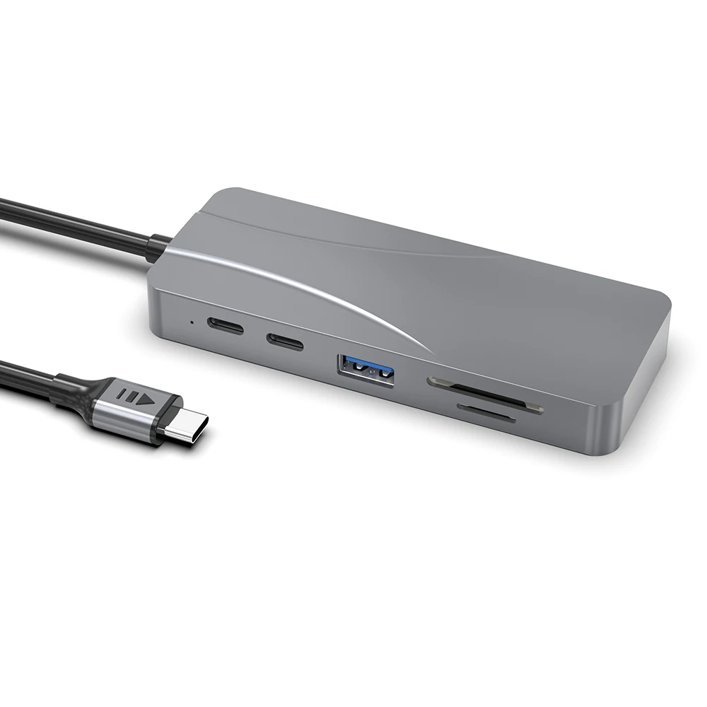 USB C SD/TF Card Reader Adapter + USB3.0 HUB Multifunctional Type C HUB for Macbook