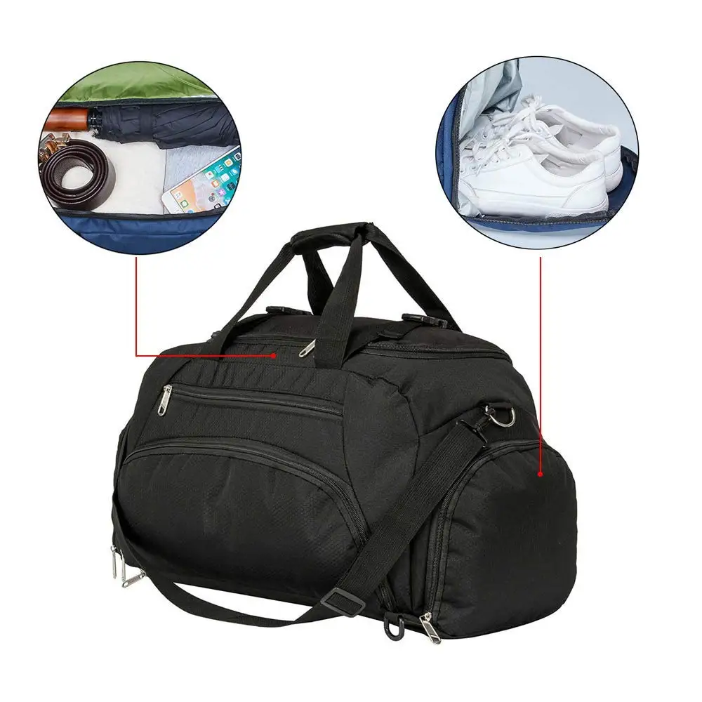 FREE SAMPLE Travel Duffle Bag Backpack with 2 Shoes Compartment for Women and Men Duffle Bag Large Size