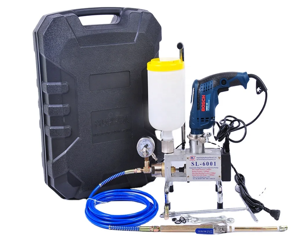 One-man Operated Pressure-Adjustable Pump waterproof project SL-6001 with BOSCH drill epoxy grouting machine