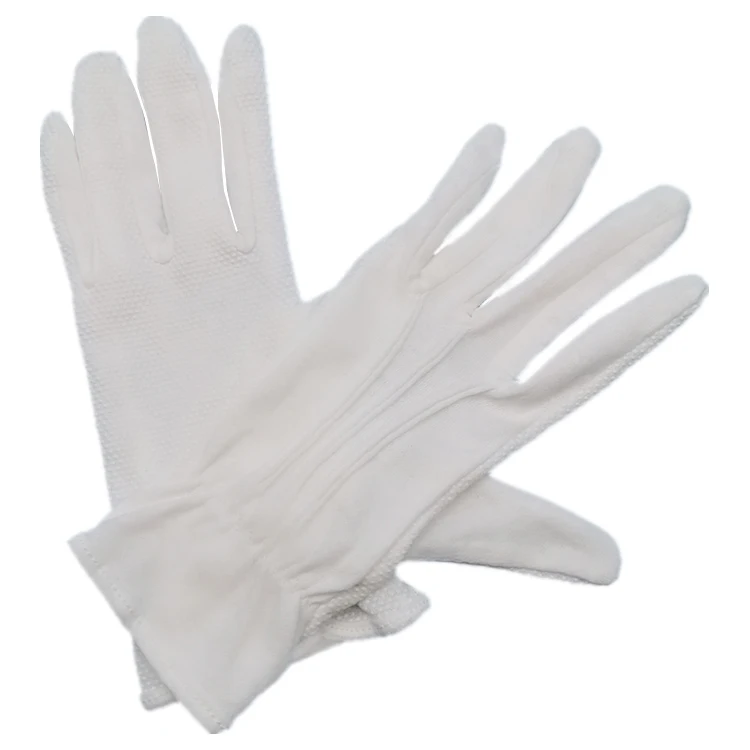 Cheap Comfortable Breathable Jeweled Gloves Anti-Slip Cotton Ceremonial White Gloves