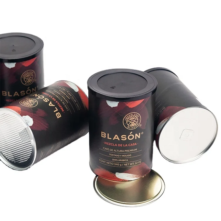 Roasted Arabica Coffee Beans Coffee Powder Airtight Paper Canister Cardboard Tube with One-Way Valve