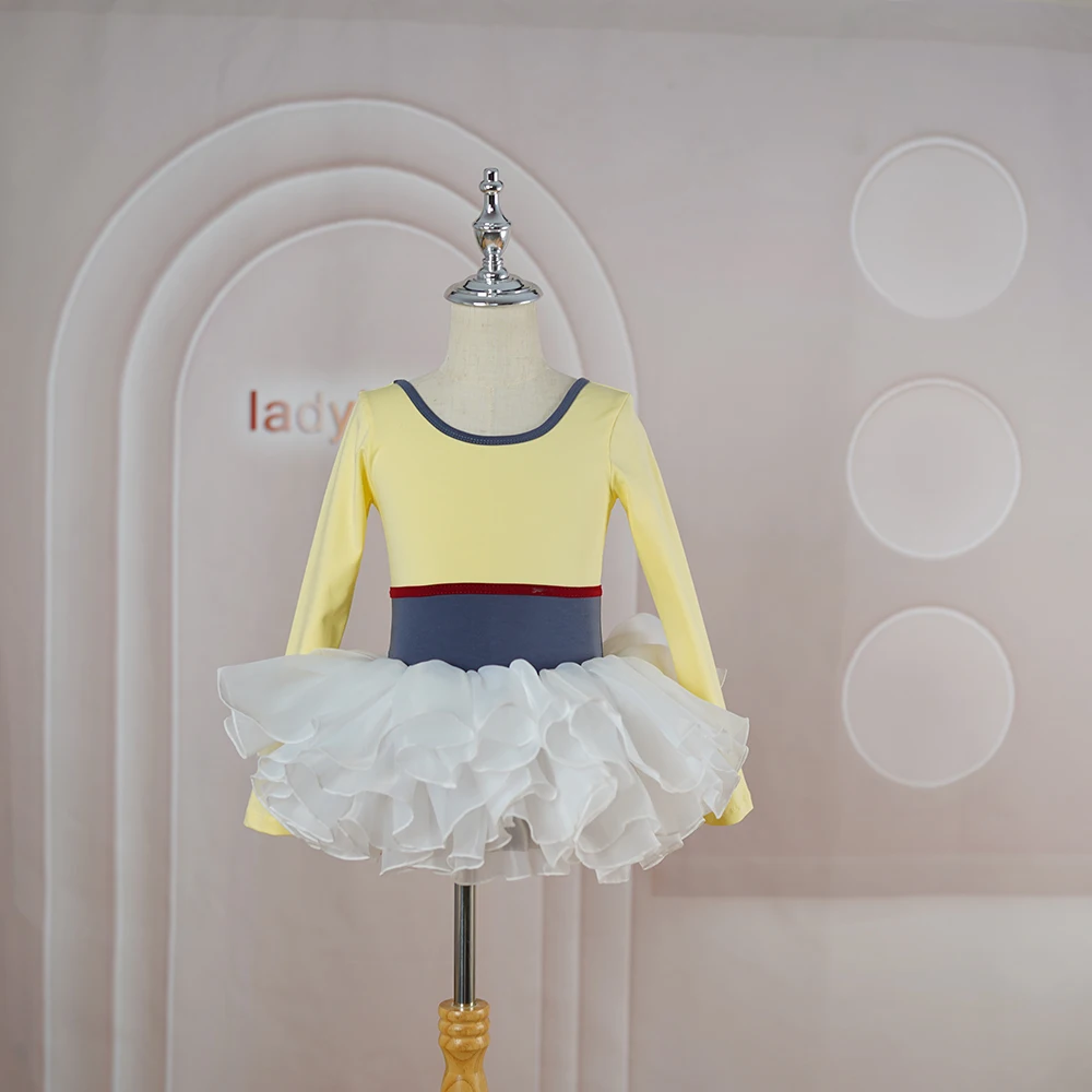 Hot sales popular fashionable wholesale long sleeves modern dance gymnastic color splicing leotards