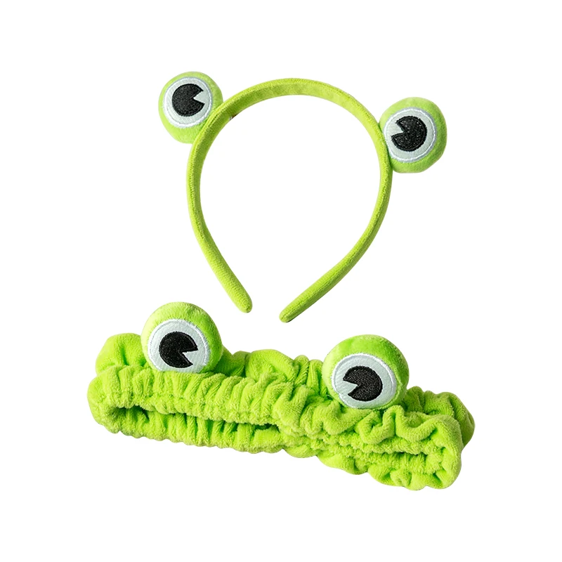 Funny Frog Makeup Headband Green Wash Face Hair Band Elastic Headbands Turban Cute Hair Hoop Spa Head Band for Women Girls