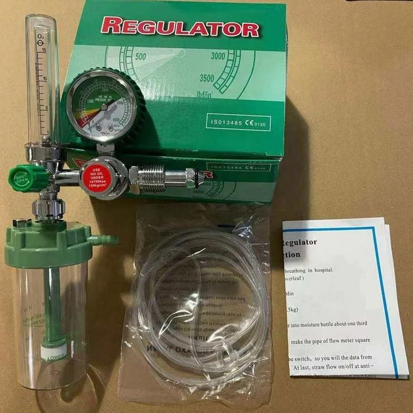 2022 Factory Supply reguladores de oxigeno medicinal cga540 humidifier flow regulator medical humidifier manometer