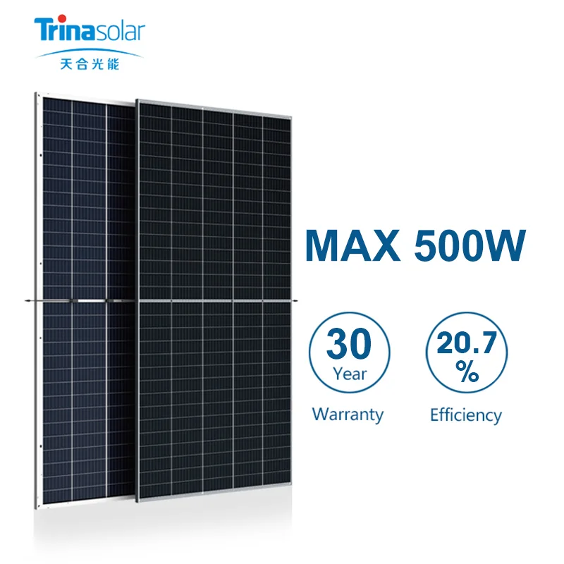Solar panel 500W Trina China vertex bifacial dual glass  monocrystalline thin film 400w 450w 500 watts solar power panel cell