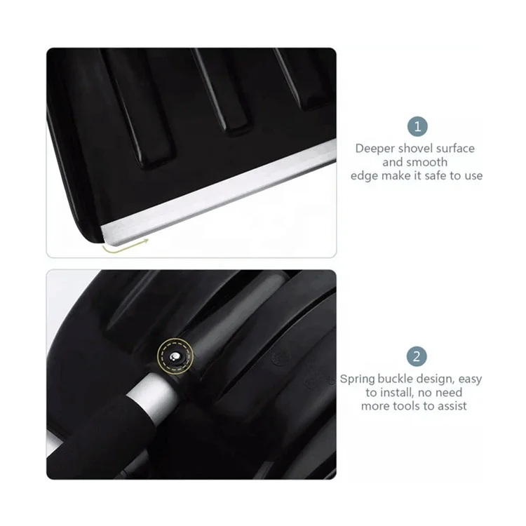 Heated push snow shovel with telescopic aluminum handle for car